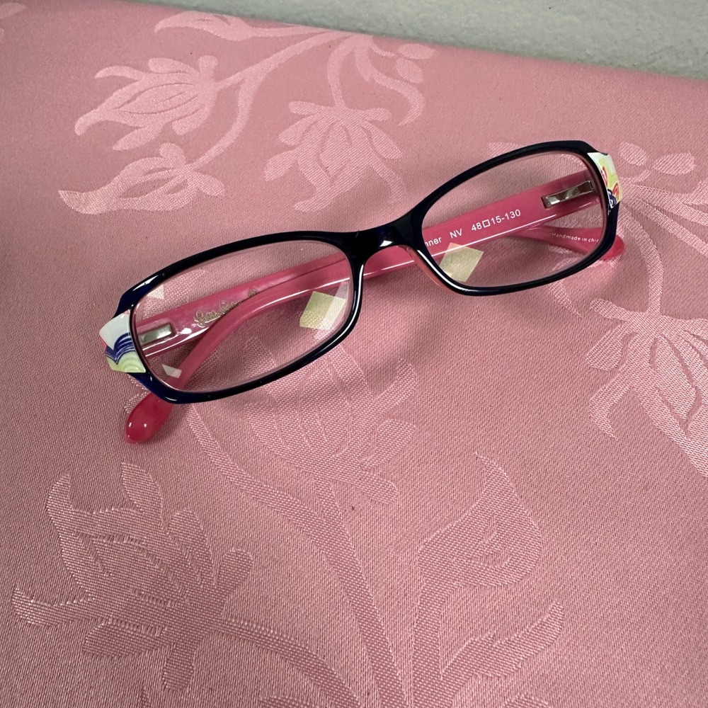 Lilly Pulitzer Sumner NV Blue Pink Floral Eyeglasses Frames 48-15-130